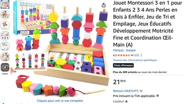 jeu de tri montessori