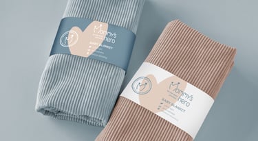 Cute and gentle Logo and Brand Identity for baby store Mommy's Hero, packaging