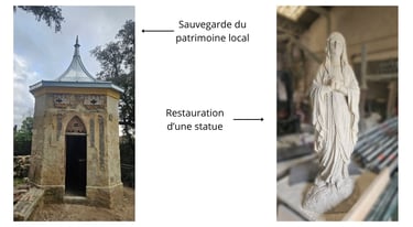 Restauration d'une statue et sauvegarde du patrimoine local - Hérault - Taille de pierre