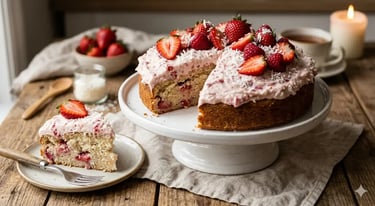 Bolo de Coco com Morango Low Carb
