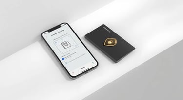 Identity verification Safemoney.cloud with secure document scan payment card illustrating KYC compliance account activation