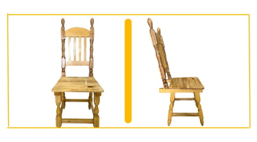 a wooden chair with a wooden chair and a chair