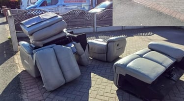 Before and after bulky waste cleared in Worcester by Hilton’s