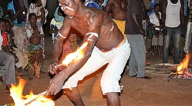 Traditional Fire Dance in Togo 