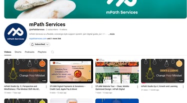 Screenshot of Mandar Pathak’s YouTube channel, showing a grid of short motivational videos with bold