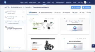 Templates des pages de remerciement