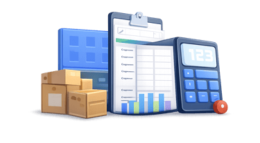 Documents and parcels illustration for MuleBuy spreadsheet guide resources