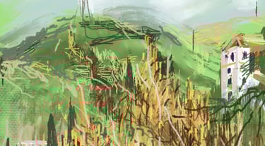 Generalif from the Parador - digital postcard