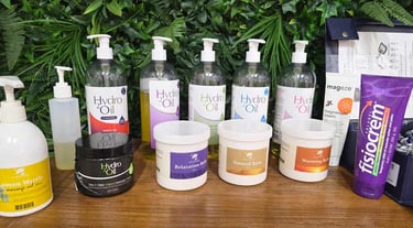 a photo of Hydo oils and creams used for massage