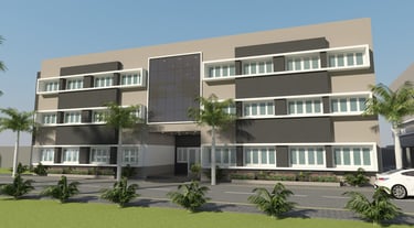 Modern commercial office building construction in Indore by Bhavans Civiltech LLP