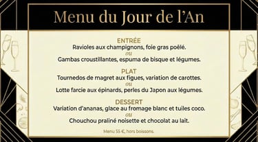 Menu du jour de l'An - L'Entrepotes - Restaurant - Brasserie - Armentières