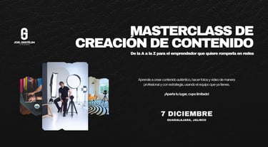Flyer masterclass creación de contenido