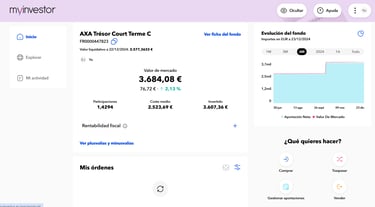 Selección de fondo para traspasar myinvestor