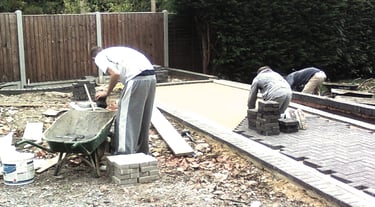 Stonemason Landscapes History Old Photo Laying Block Pavers