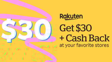 rakuten earn $30 free money cash back shopping