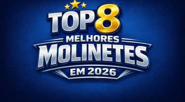 top 8 melhores molinetes em 2026 imagem fundo azul letras brancas numero 8 dourado .