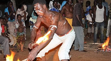 Traditional Fire Dance in Togo 
