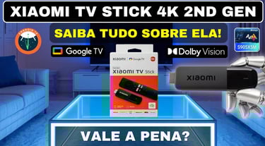 Xiaomi TV Stick 4K 2nd Gen box and device with Google TV and Dolby Vision logos.