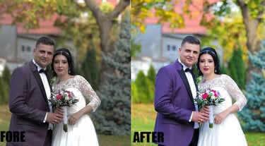 a man and woman posing for a photo