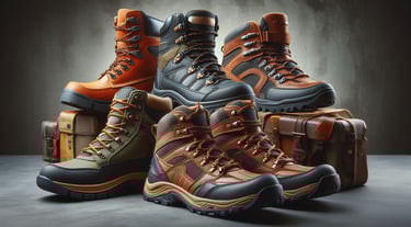 variety of hiking boots 