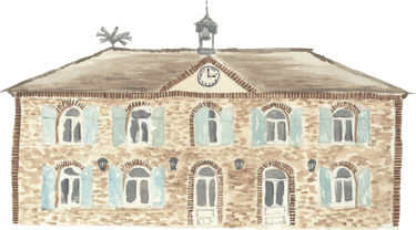 watercolor of pre-war building