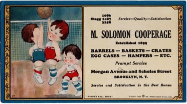 1920s Brown & Bigelow Basket Ball Bugs vintage sports ink blotter