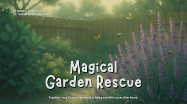 A dreamy garden filled with lush lavender bushes, butterflies, and bees