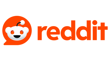 a redditt logo with a cartoon character