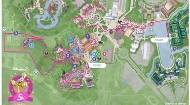 2017 runDisney Disneyland Paris Half Marathon Weekend 5K Course Map