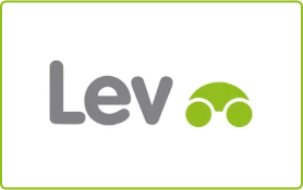 a lev logo on a white background