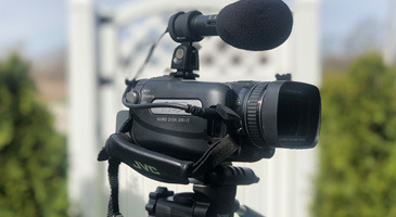 Video Camera Mounted on Tripod