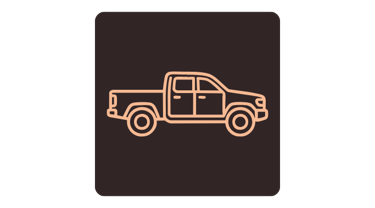 Icon of a modern four-door pickup truck to show mobile service offered.