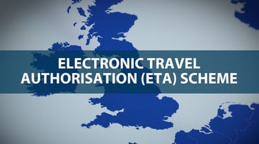 a map of the uk with the words electronic travel authority