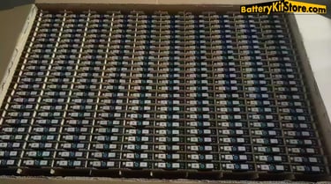 a box of LiFePO4 prismatic battery cells