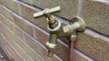 Outdoor tap installed for a customer by AXM Plumbing Services in Droitwich