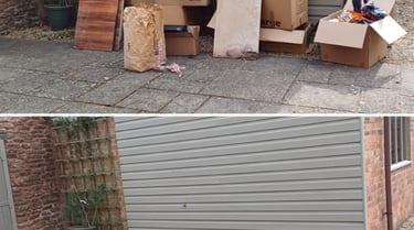 Before and after commercial waste removal in Worcester by Hilton’s