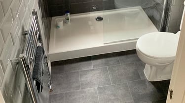 Shower fitting and pipework installation in Malvern bathroom