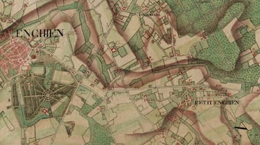 Ferraris map, 1775 - Enghien and Petit-Enghien
