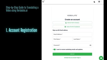 Verbalate.ai Account Registration | ToAsia.biz