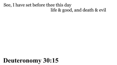Deuteronomy 30:15 You should see