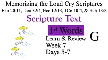 1st Words Learn & Review G (Days 5-7)