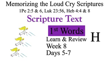 1st Words Learn & Review H (Days 5-7)