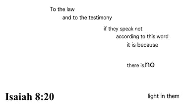 Isaiah 8:20 You should see
