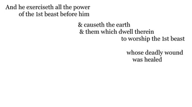 And he exerciseth all the power of the 1st beast before him, & causeth the earth & them which dwell 