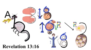 Revelation 13:16 Say 1st words