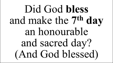 Genesis 2:3 Say question