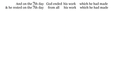 And on the 7th day God ended his work which he had made; & he rested on the 7th day from all his wor