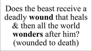 Revelation 13:3 Say question