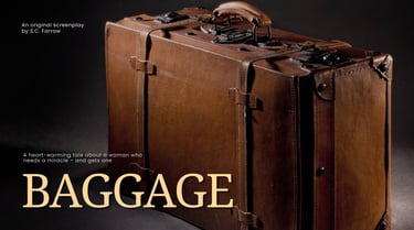 A sturdy brown leather suitcase
