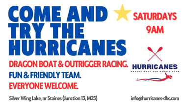 Join Hurricanes Dragon Boat and Outrigger Racing at Silver Wing Lake on Saturdays at 9 AM.